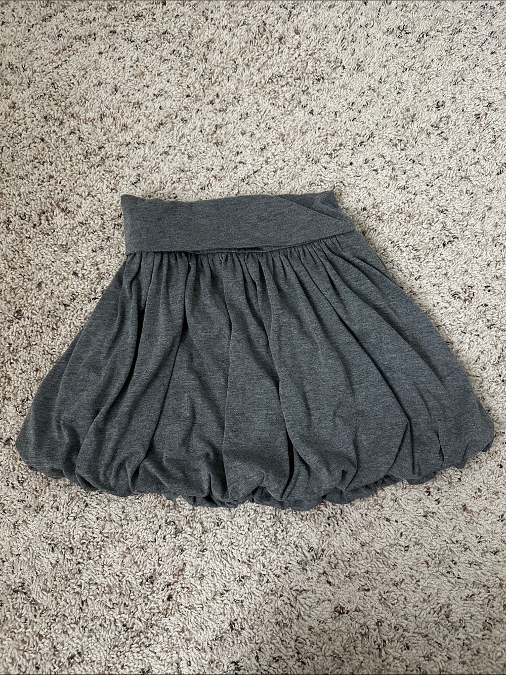 Joe Benbasset Gray Circle Skirt with Bubble Hem